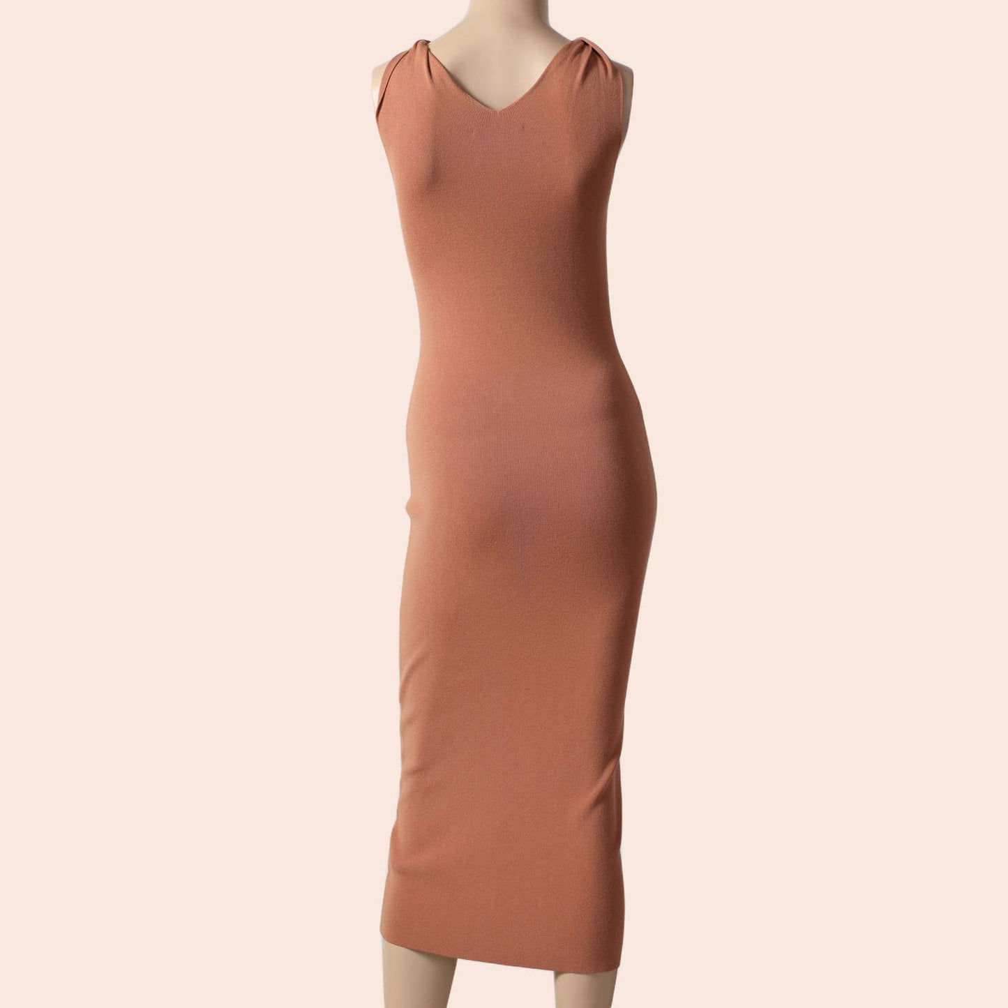 DION LEE Sand Rib-Knit Tank Maxi Dress