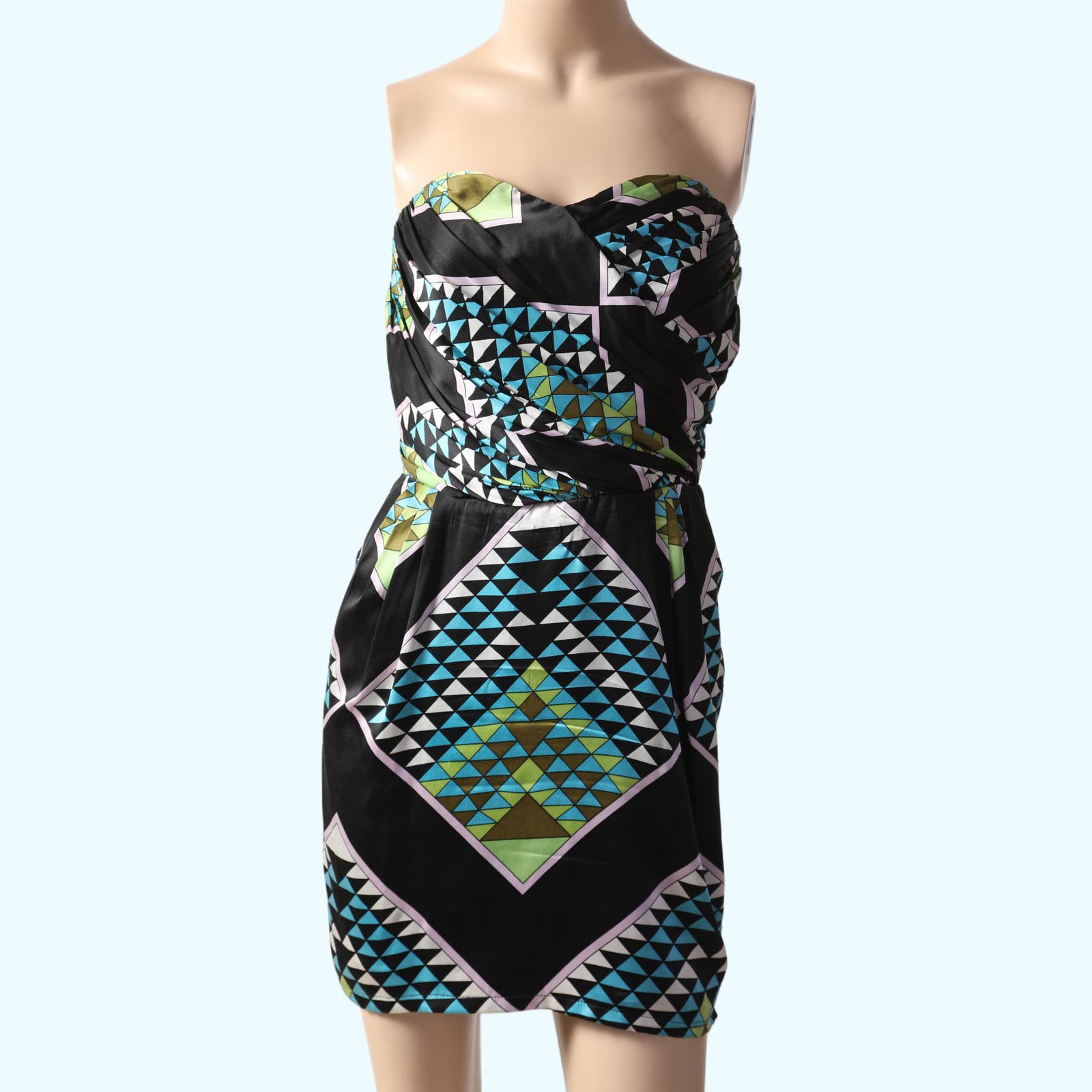 MARA HOFFMAN Black and Multicolor Strapless Silk Dress The Untitled Boutique MARA HOFFMAN Black and Multicolor Strapless Silk Dress The Untitled Boutique