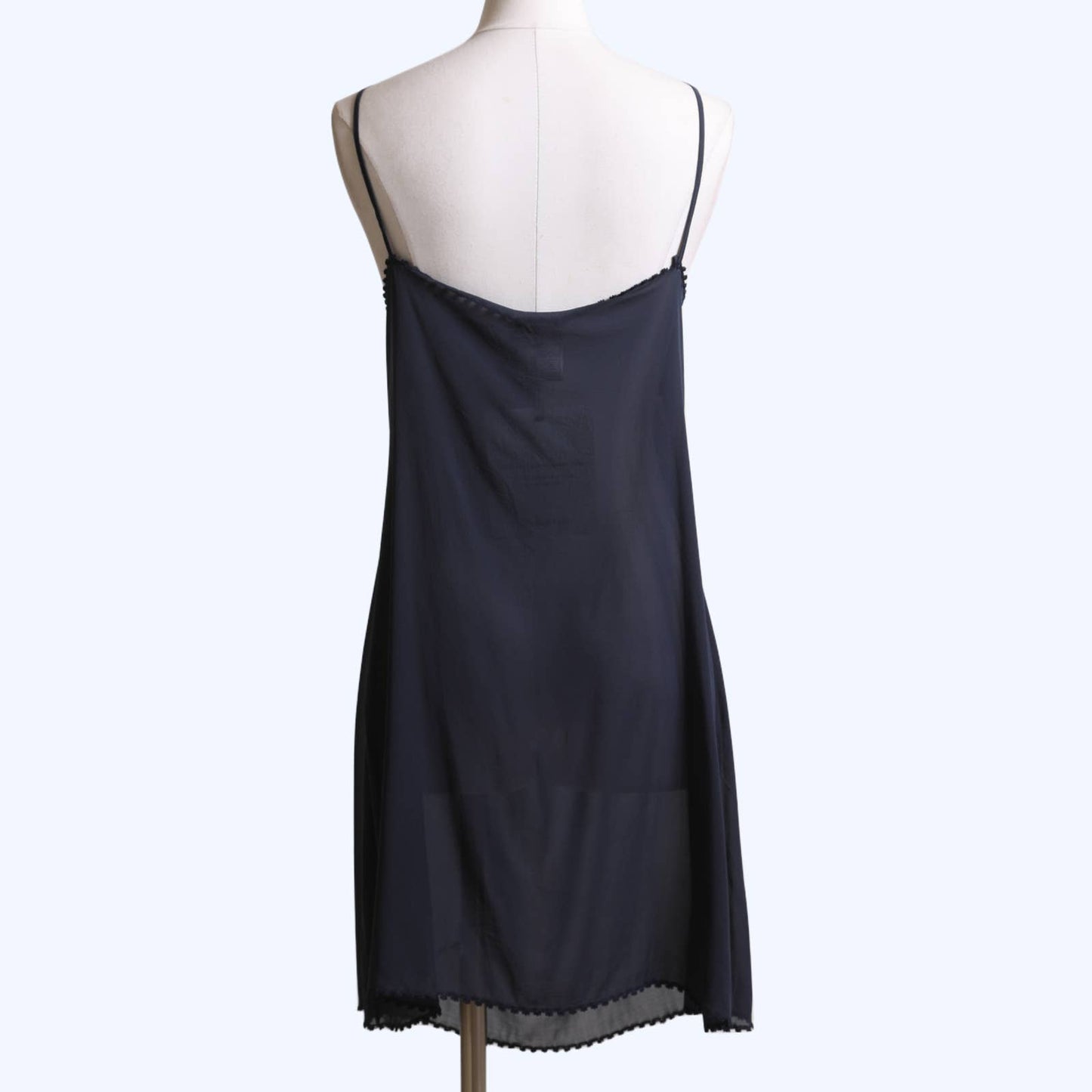 CHANEL Navy Silk Chiffon Slip Dress