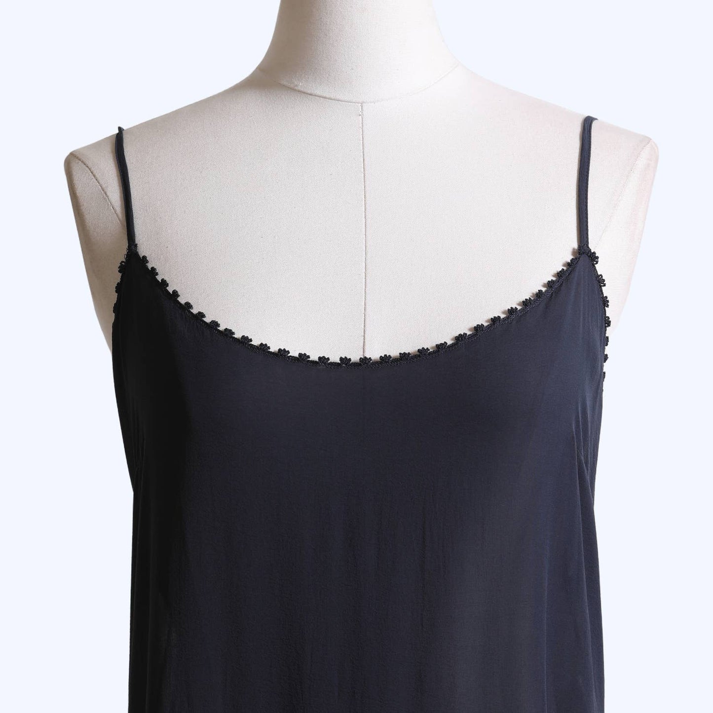CHANEL Navy Silk Chiffon Slip Dress