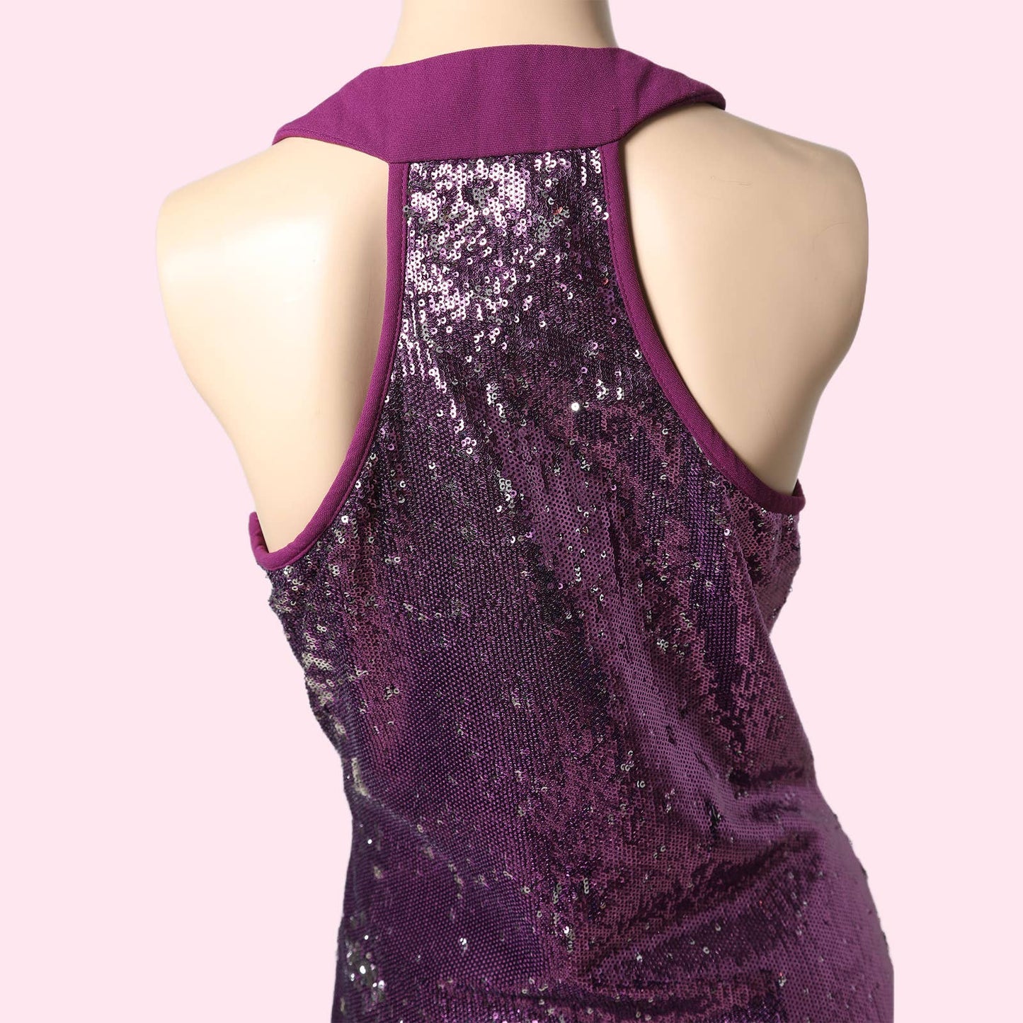 BADGLEY MISCHKA Violet Sequin Scoop Neck Tank Dress