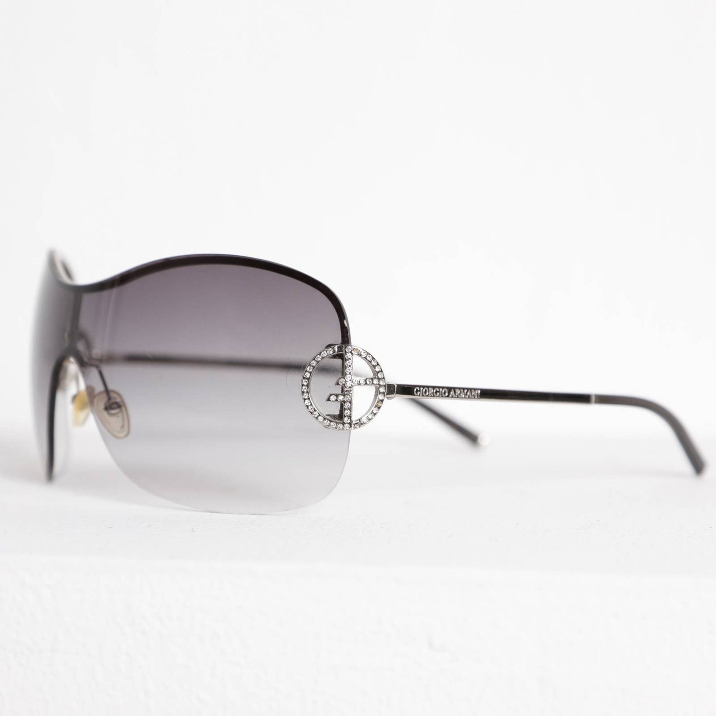 GIORGIO ARMANI Silver and Crystal Sunglasses