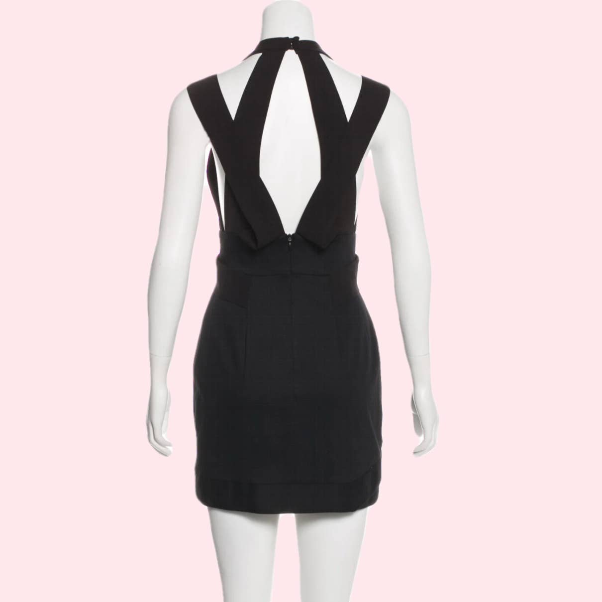 CAMILLA AND MARC Black with Open Back Sleeveless Mini Dress