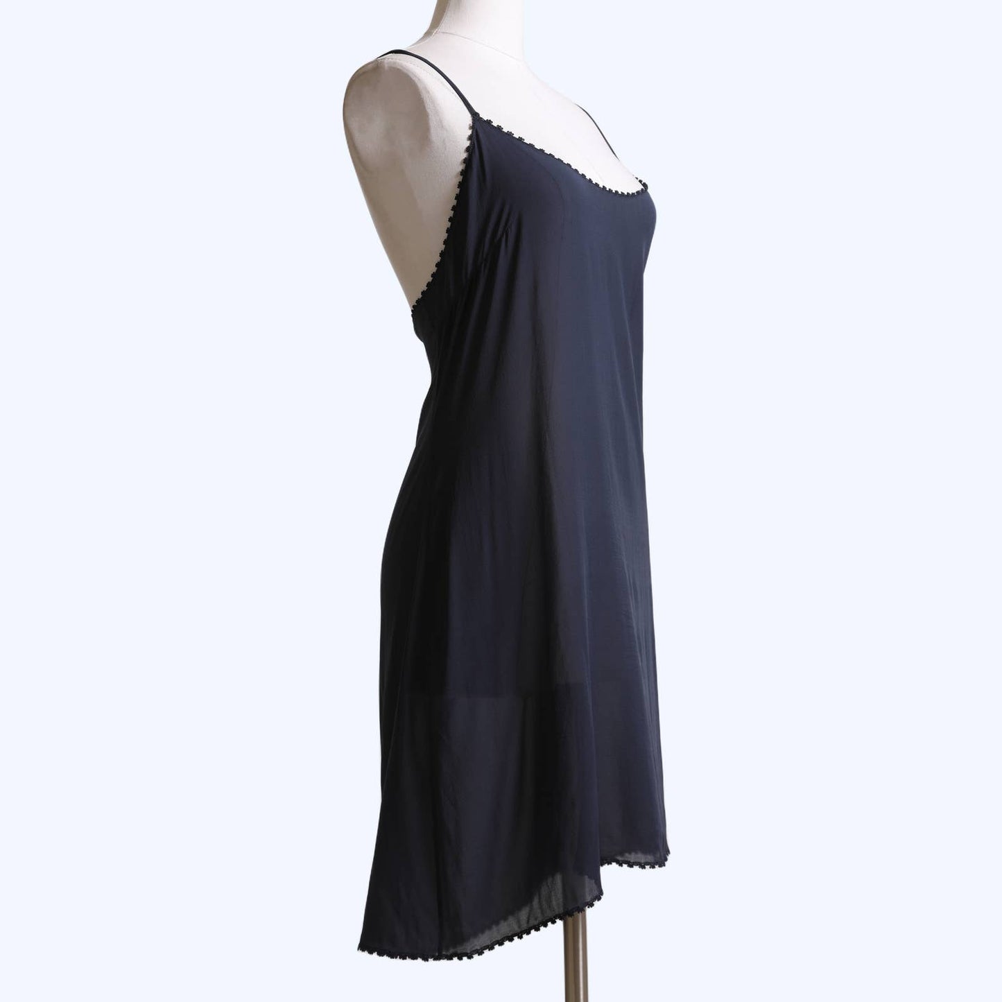CHANEL Navy Silk Chiffon Slip Dress