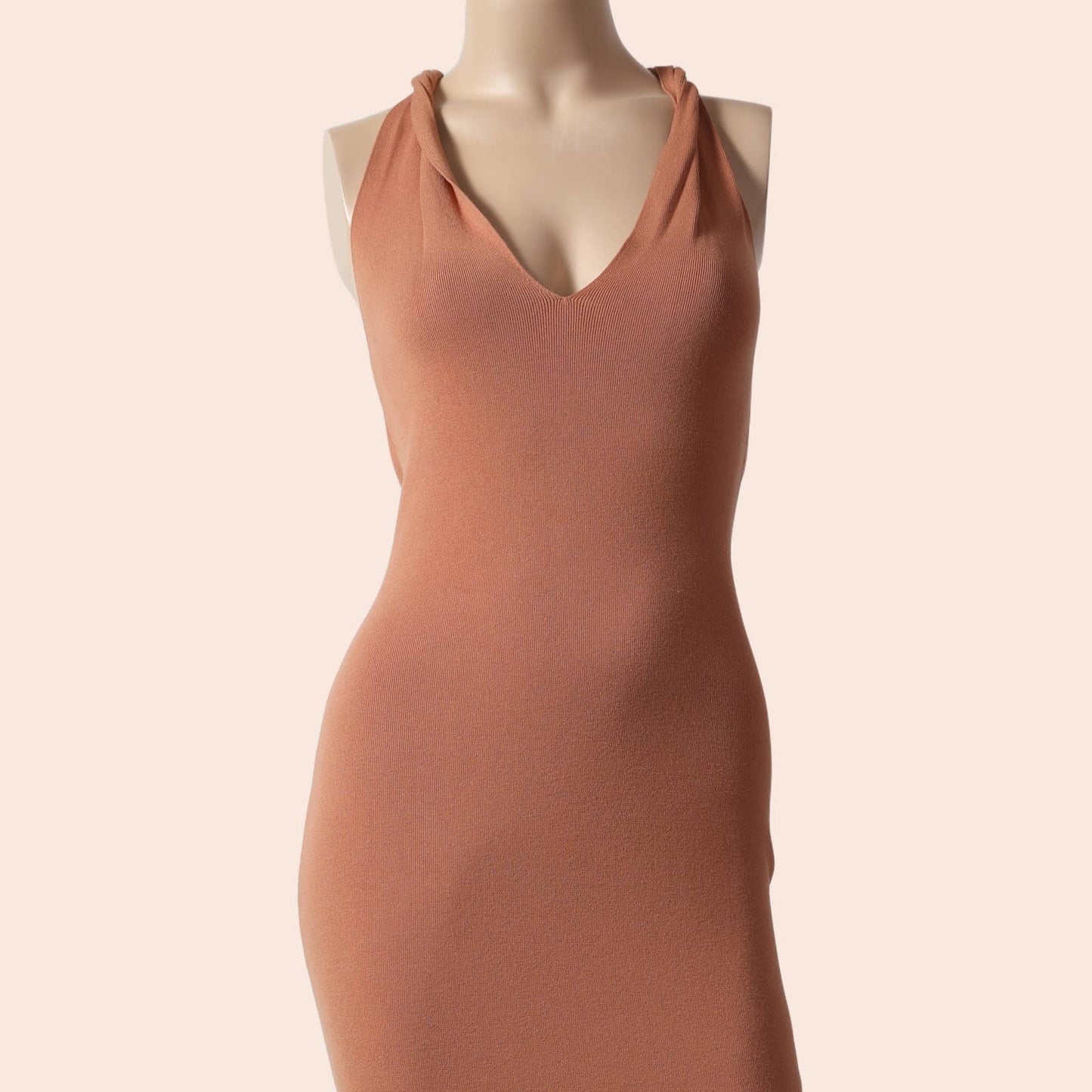 DION LEE Sand Rib-Knit Tank Maxi Dress