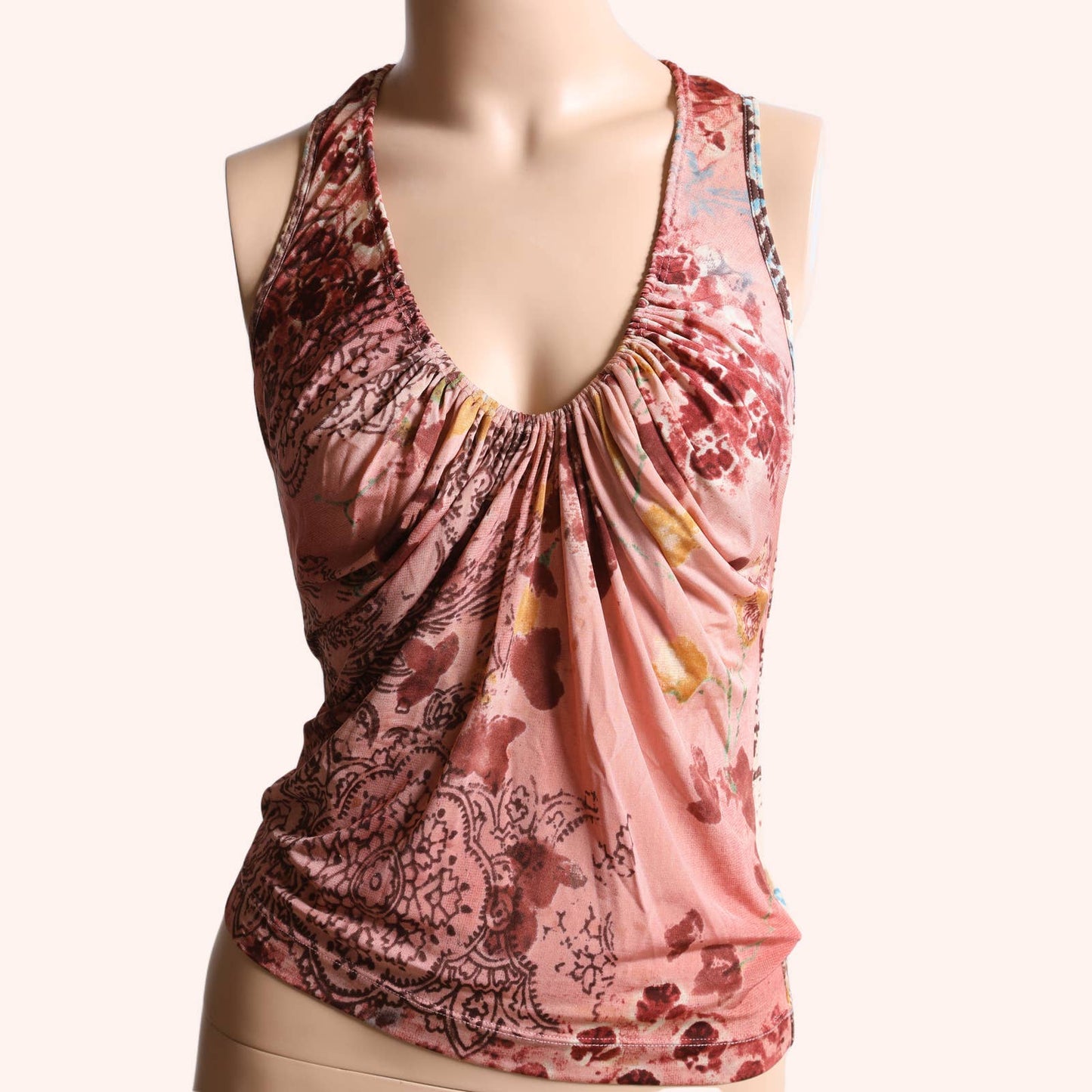 PLEIN SUD JEANS Vintage Silk Paisley Print Tank