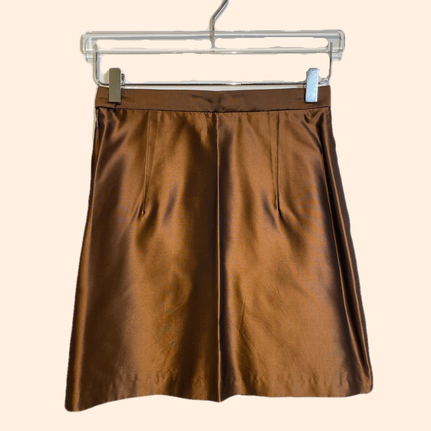 MARK EISEN Vintage Y2K Bronze Satin Blazer + Mini Skirt Set
