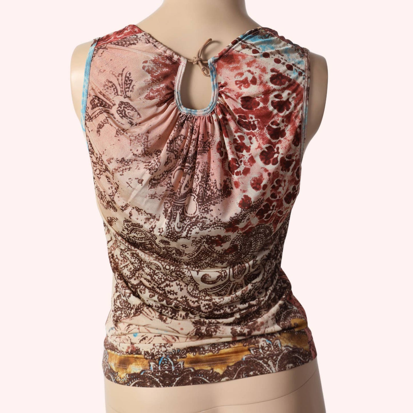 PLEIN SUD JEANS Vintage Silk Paisley Print Tank