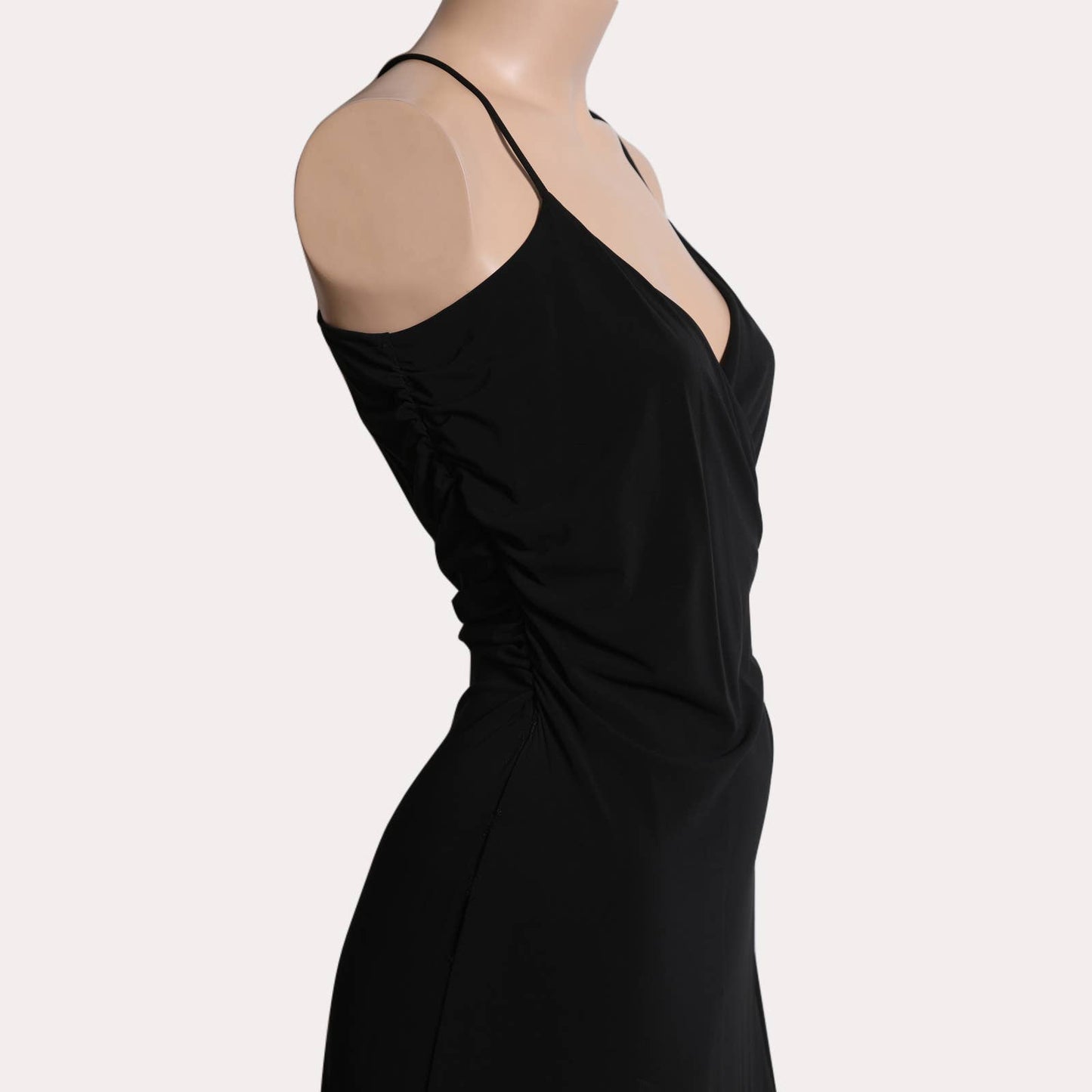 DIANE VON FURSTENBURG Black Wrap Sleeveless Vintage Midi Dress