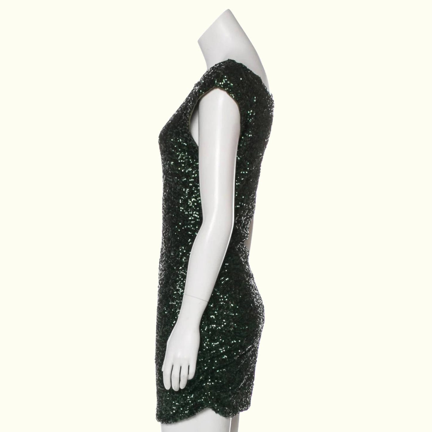 ALICE + OLIVIA Mini Green Sequin Dress