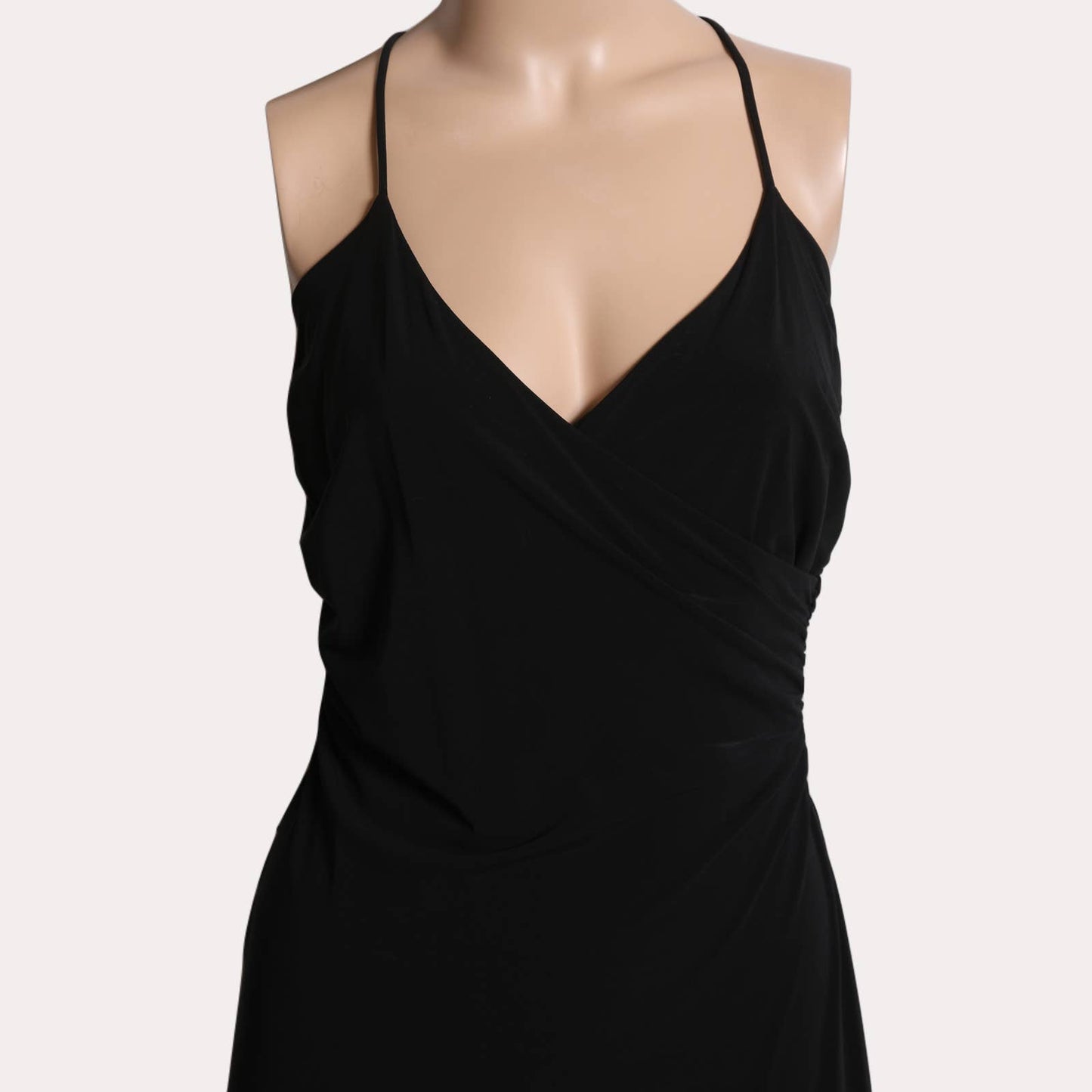 DIANE VON FURSTENBURG Black Wrap Sleeveless Vintage Midi Dress