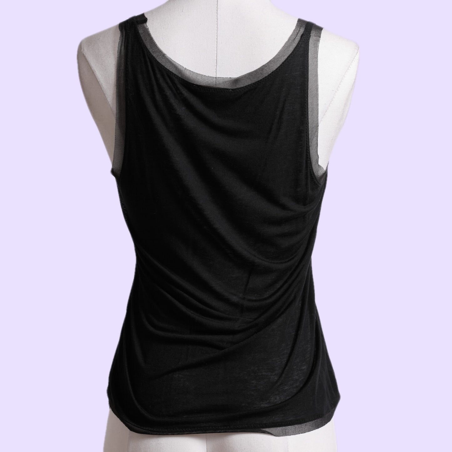 KOOKAI Vintage Black Sequin Sheer Top