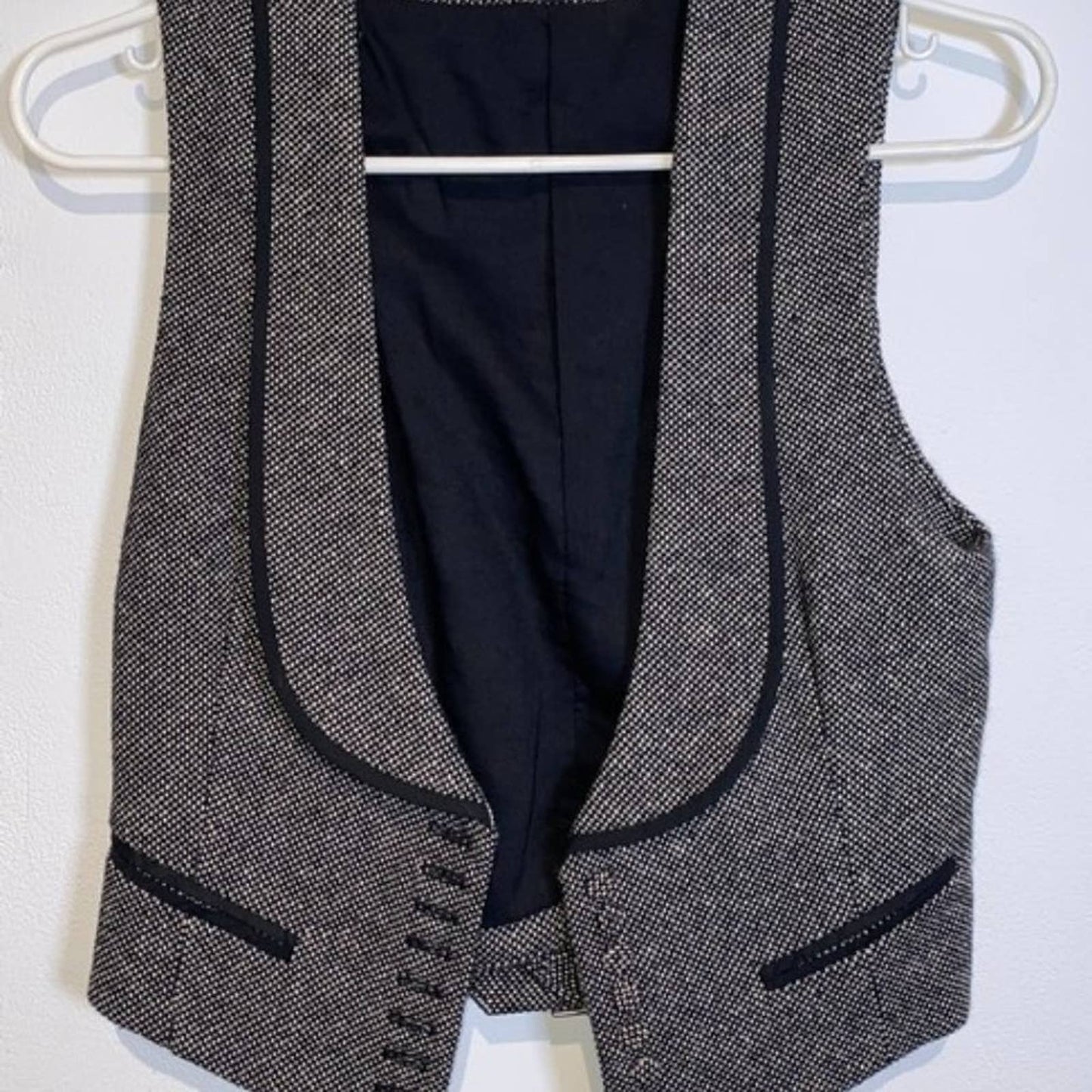 KATE MOSS for TOPSHOP Grey Sleeveless Button Up Wool Vest