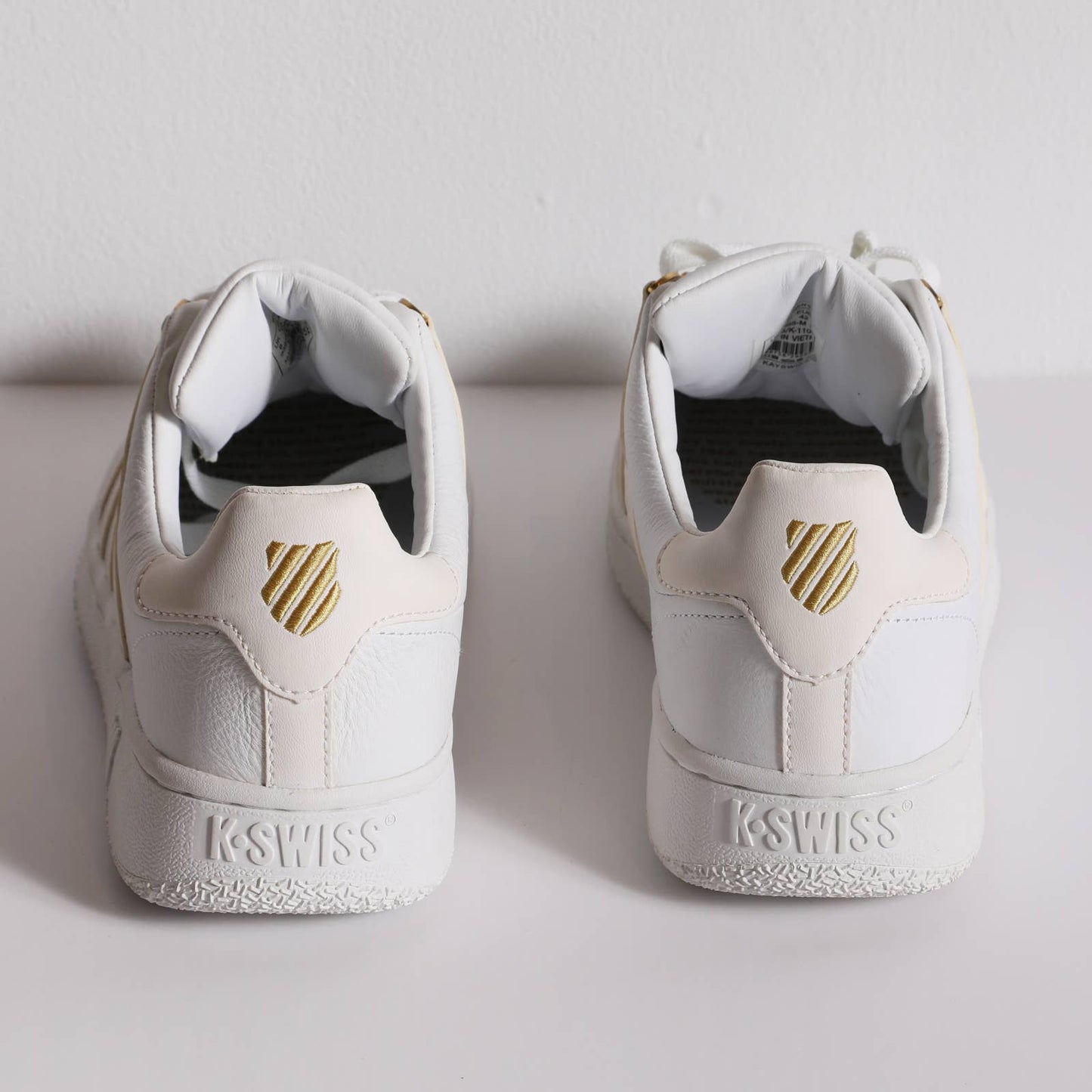 K-SWISS White Leather Sneakers 50th Anniversary Collection