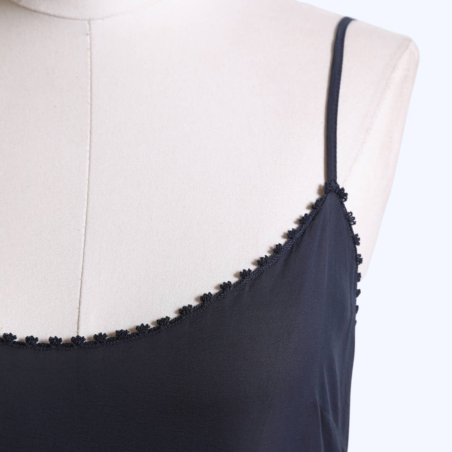 CHANEL Navy Silk Chiffon Slip Dress