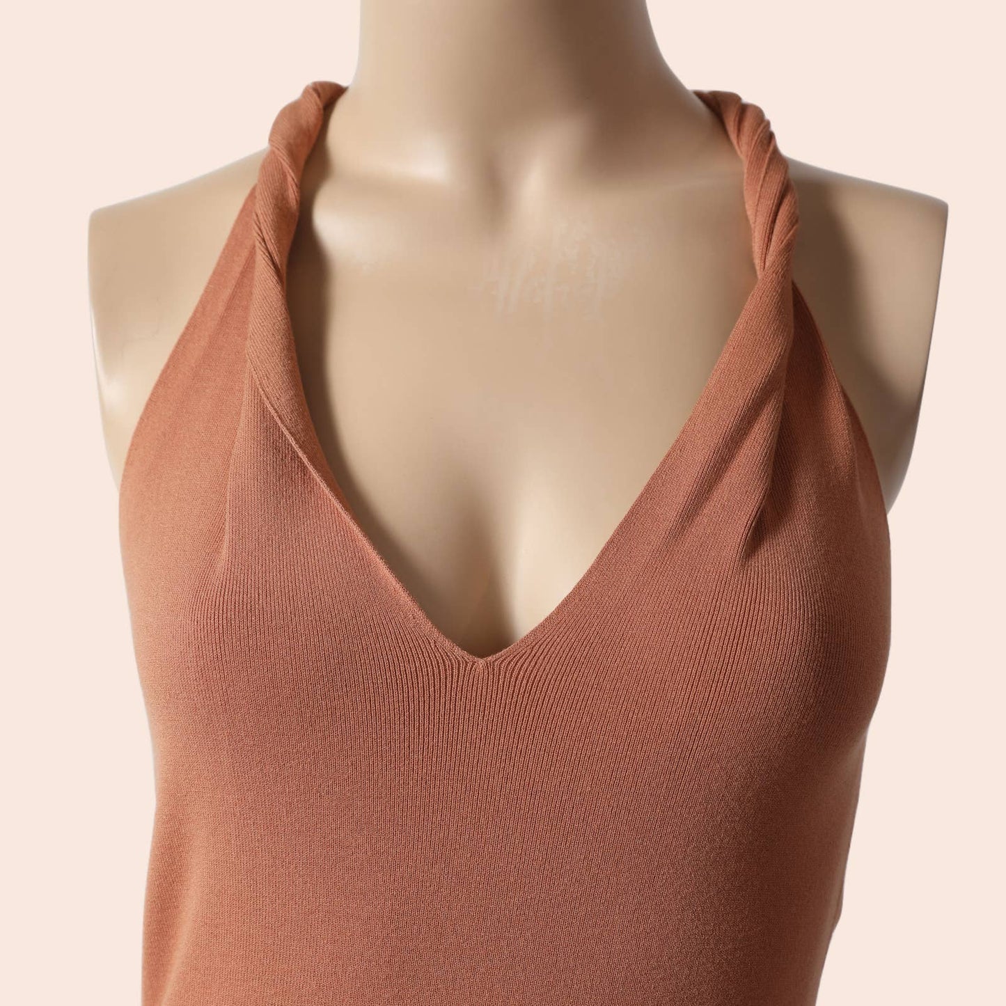 DION LEE Sand Rib-Knit Tank Maxi Dress