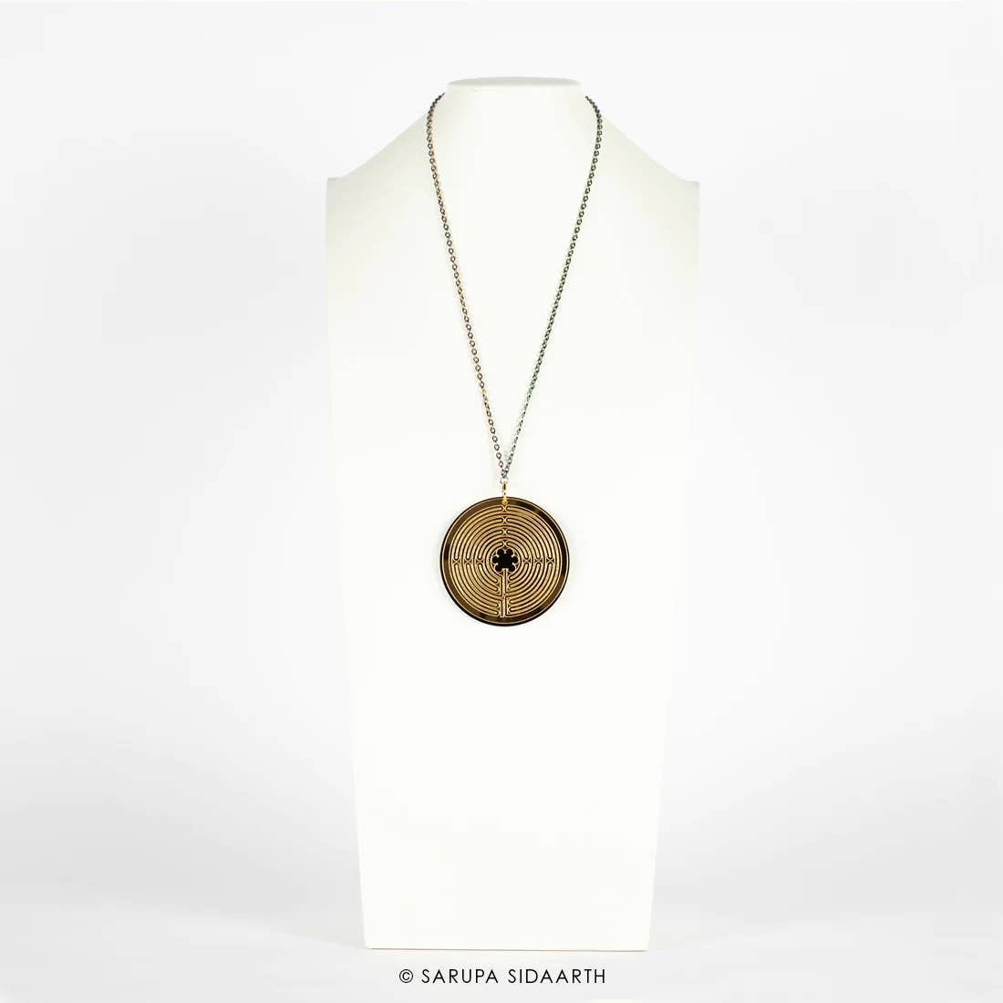 SARUPA SIDAARTH Gold and Black Acrylic Labyrinth Necklace