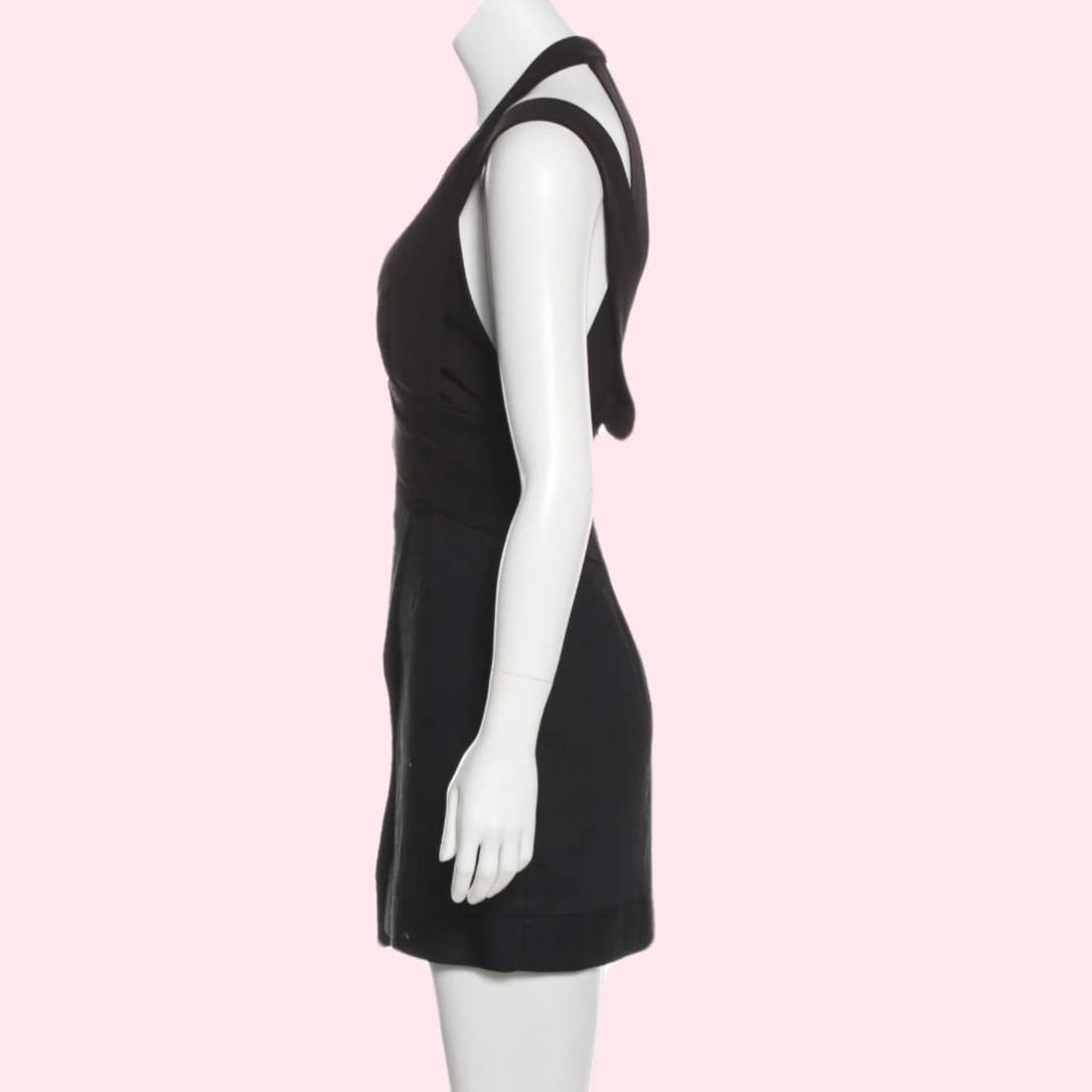 CAMILLA AND MARC Black with Open Back Sleeveless Mini Dress