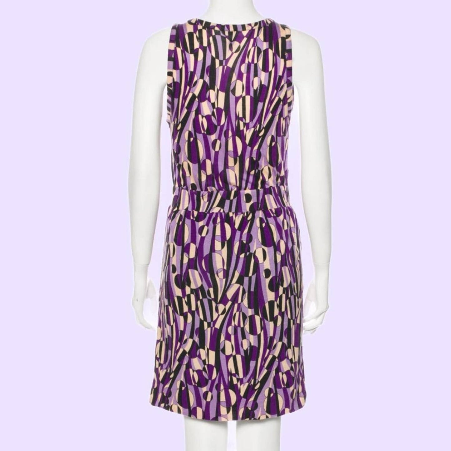 M MISSONI Multicolor Lavender Printed Knee Length Sleeveless Dress