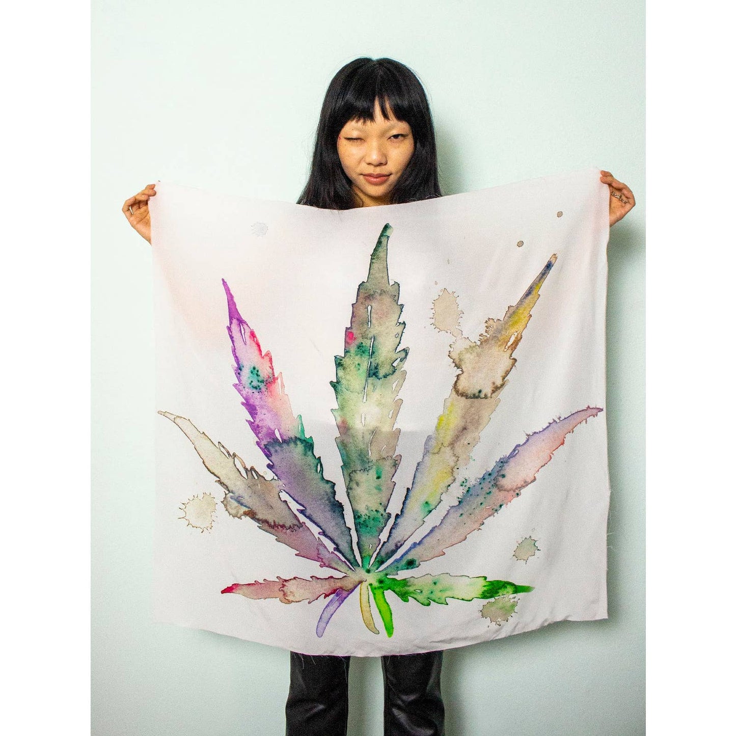 UNTITLED X FAHREN FEINGOLD "PRINCESS POT LEAF" Silk Scarf Limited Edition