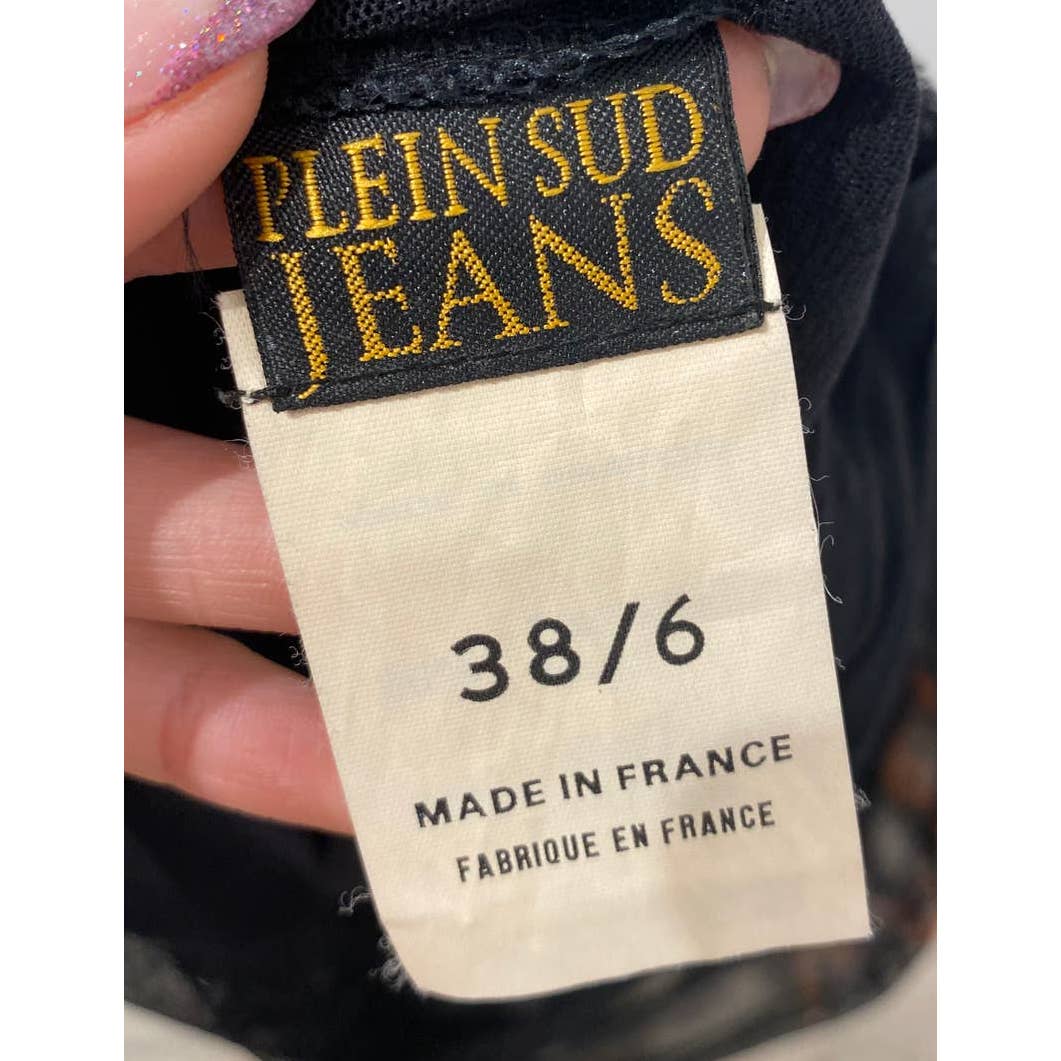 PLEIN SUD JEANS Black Multicolor Print Strapless Sheer Dress