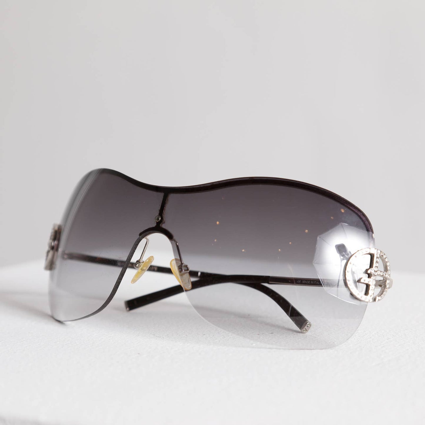 GIORGIO ARMANI Silver and Crystal Sunglasses
