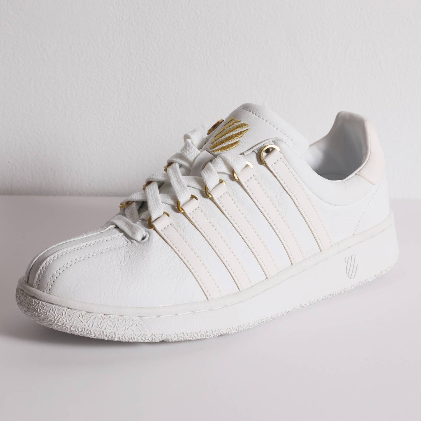 K-SWISS White Leather Sneakers 50th Anniversary Collection