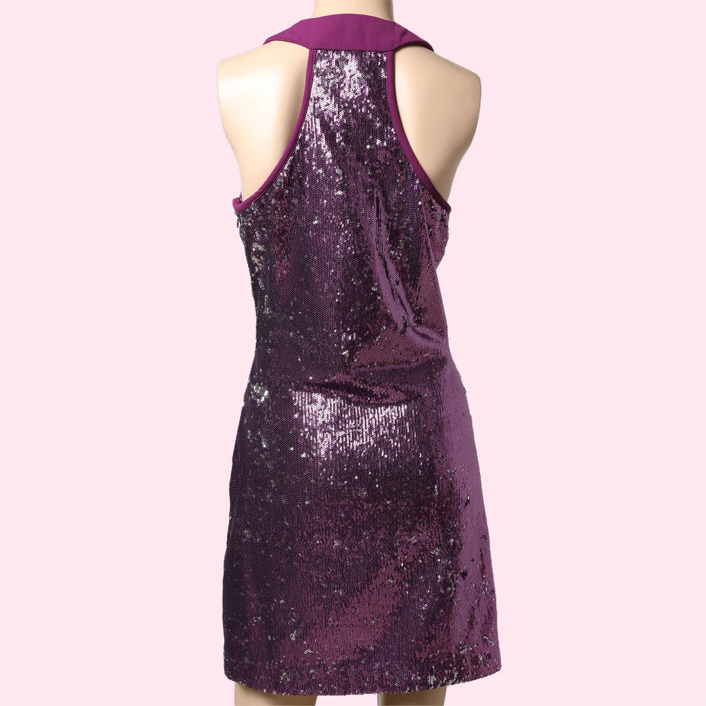 BADGLEY MISCHKA Violet Sequin Scoop Neck Tank Dress