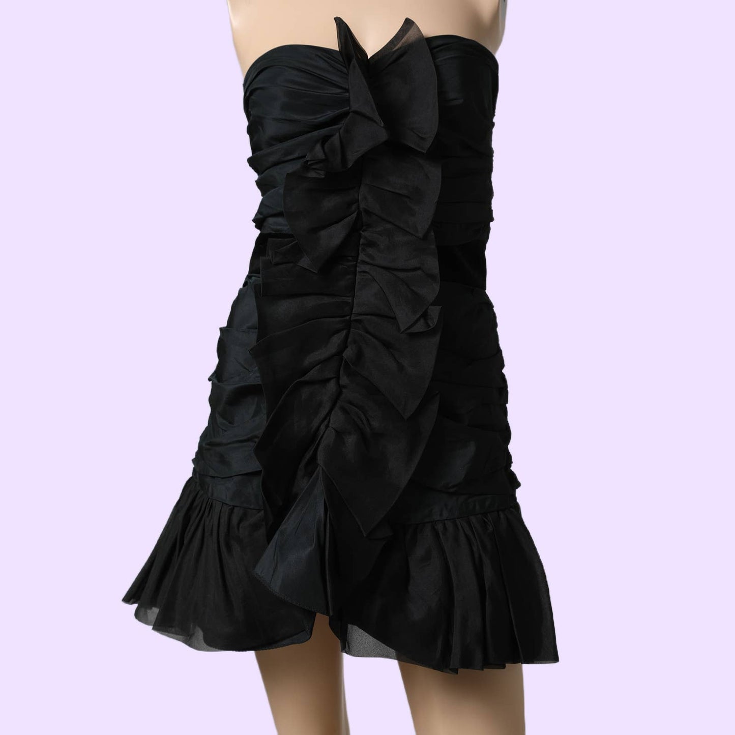 DOLCE & GABBANA Vintage Black Strapless Ruffled Dress