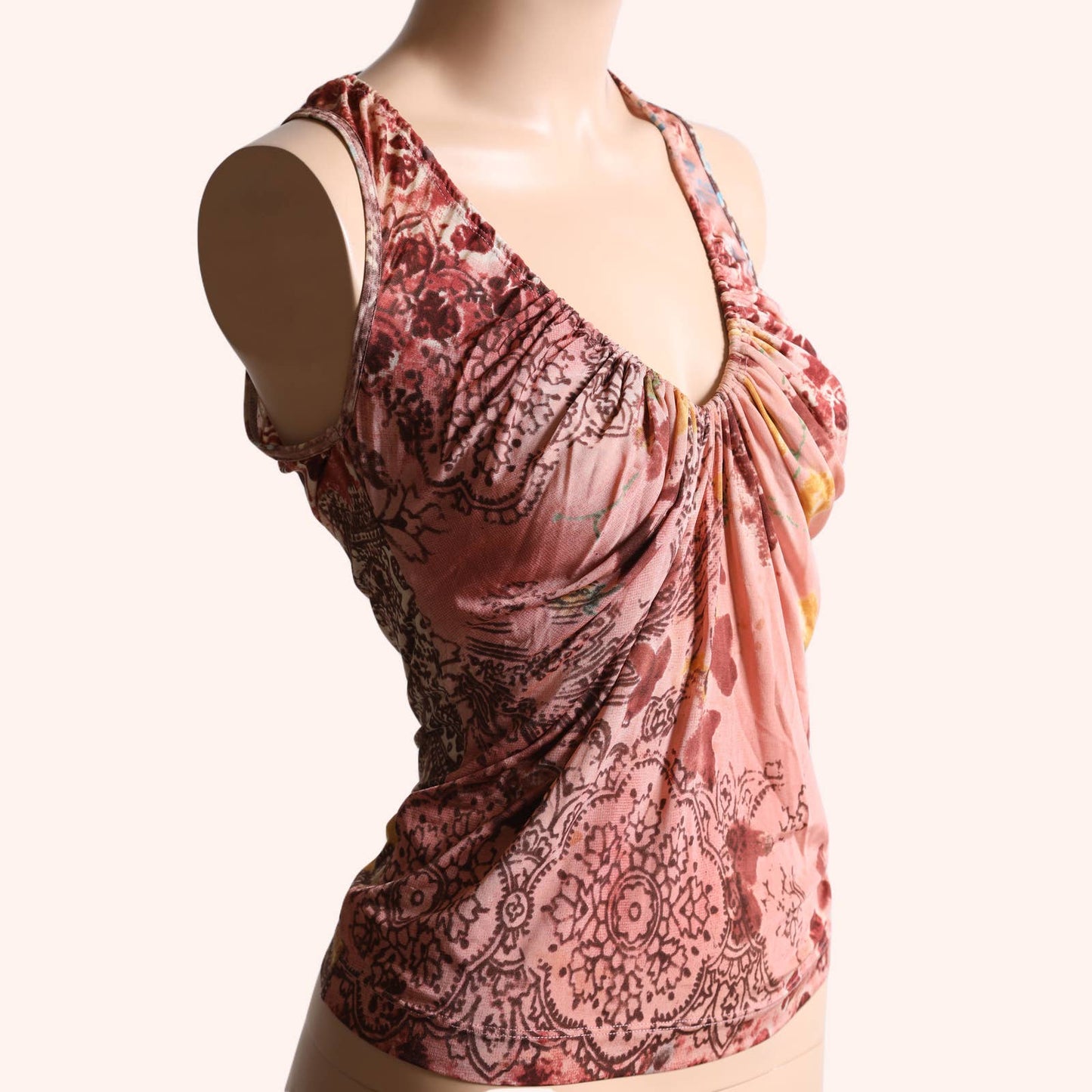 PLEIN SUD JEANS Vintage Silk Paisley Print Tank