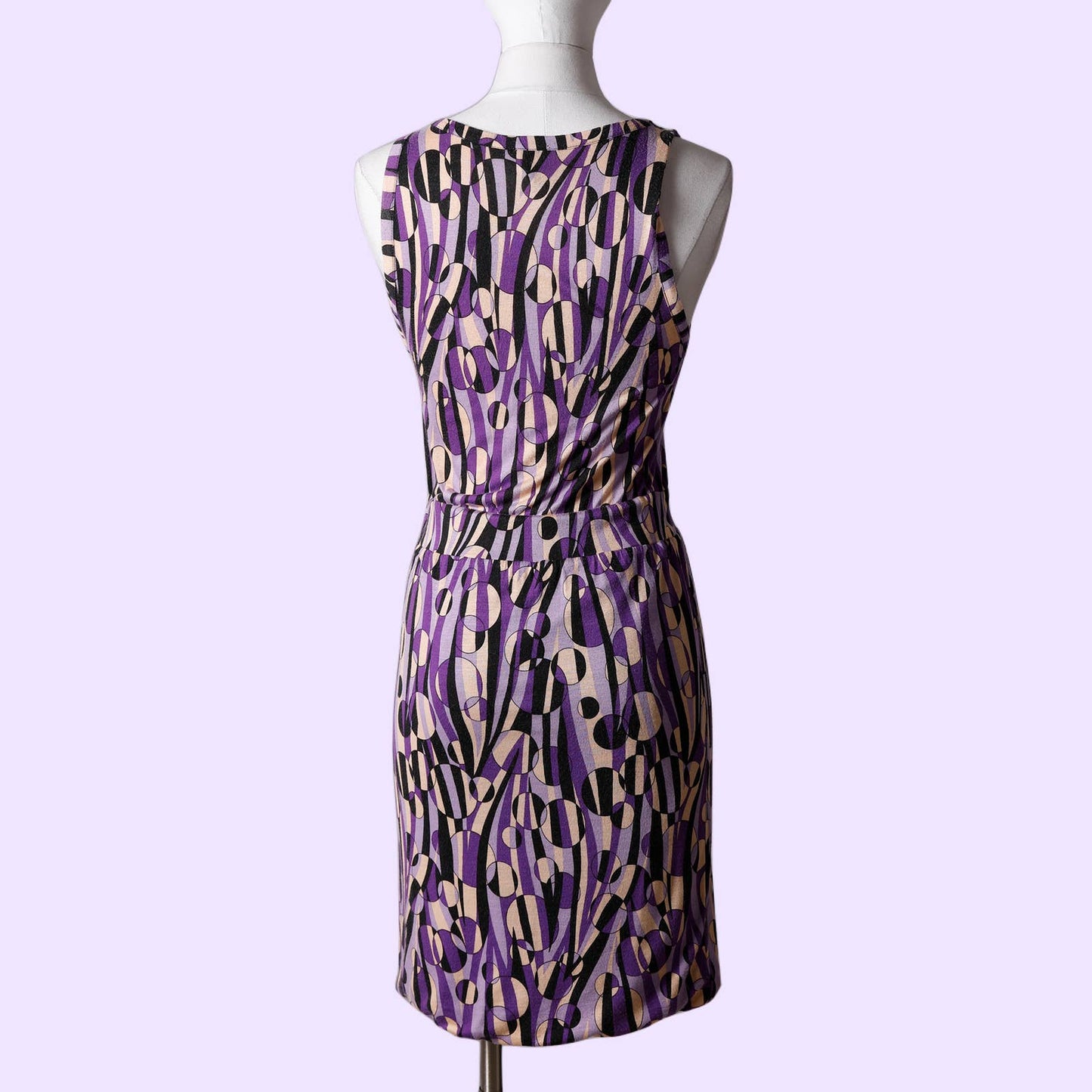 M MISSONI Multicolor Lavender Printed Knee Length Sleeveless Dress