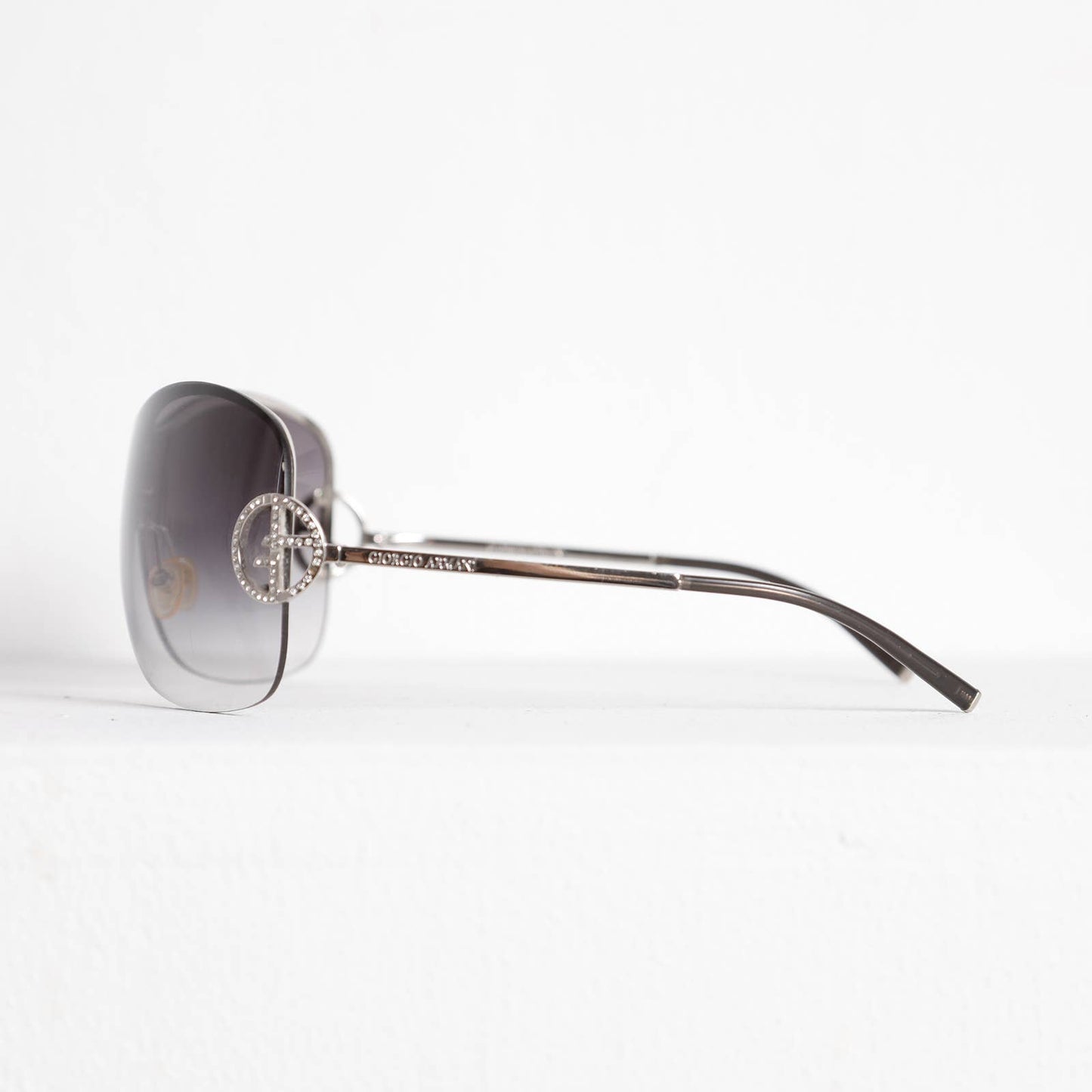 GIORGIO ARMANI Silver and Crystal Sunglasses