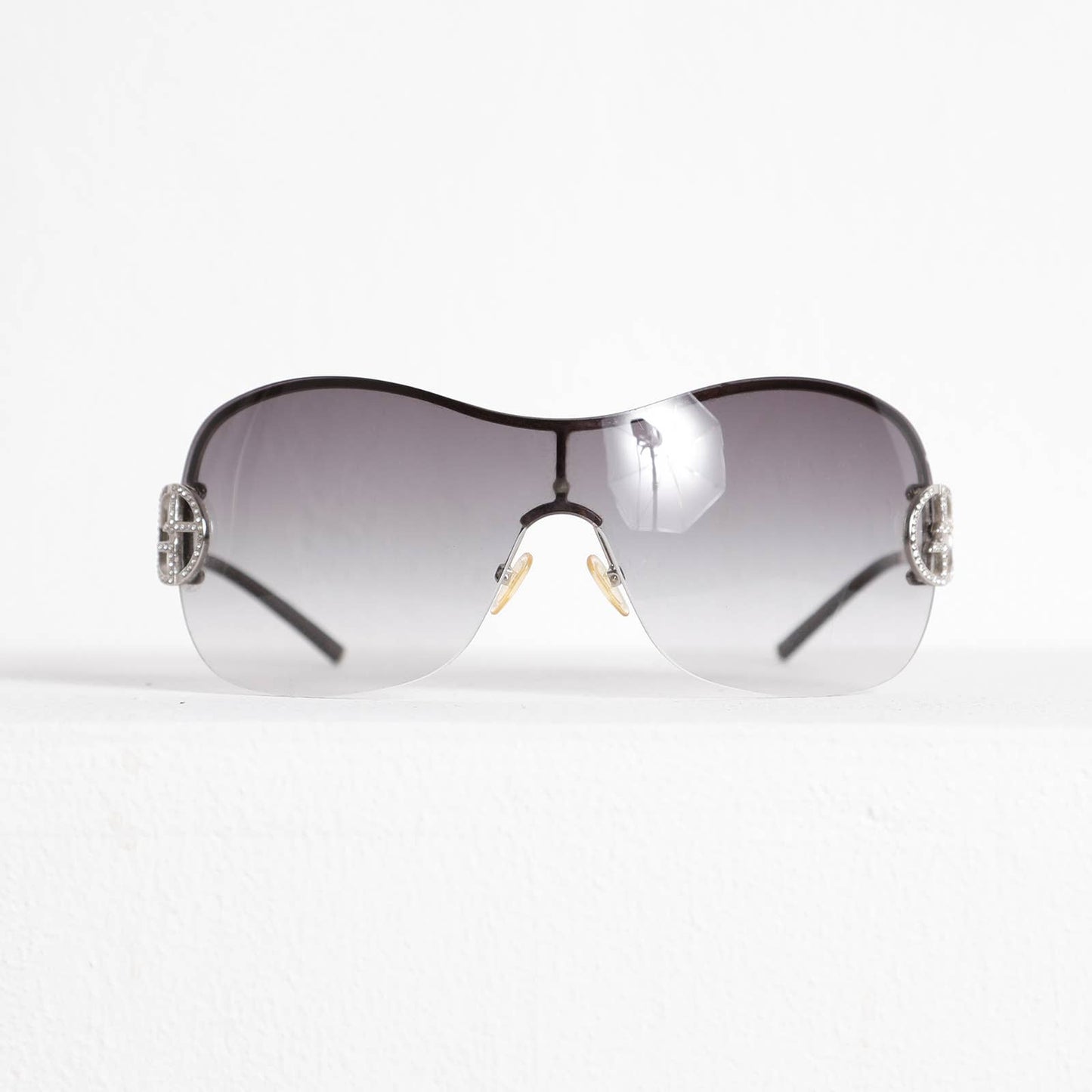 GIORGIO ARMANI Silver and Crystal Sunglasses