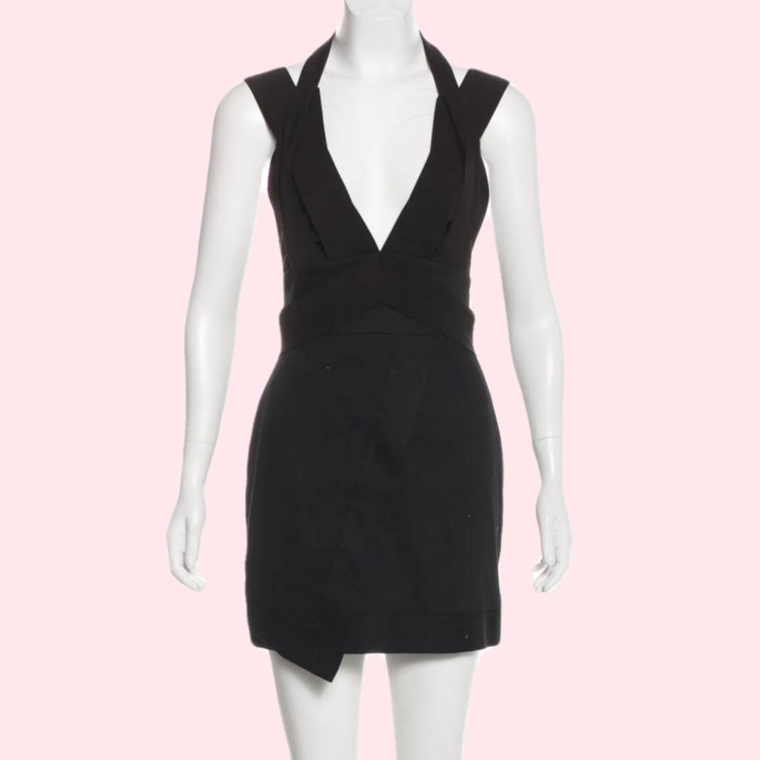 CAMILLA AND MARC Black with Open Back Sleeveless Mini Dress