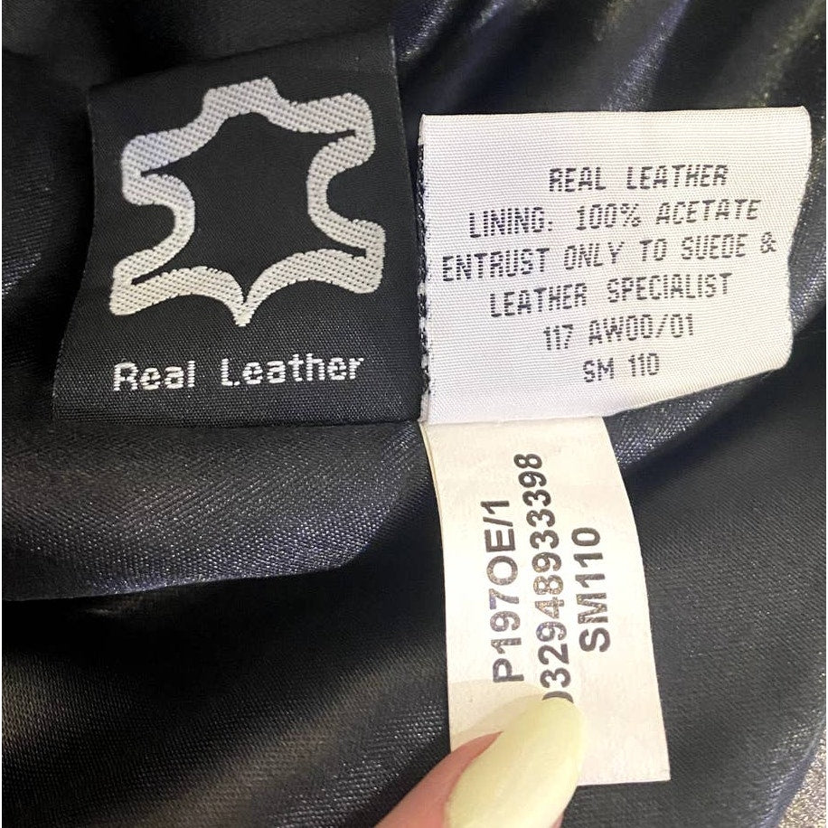 HIDEOUT Black Real Leather Long Vintage Trench Coat