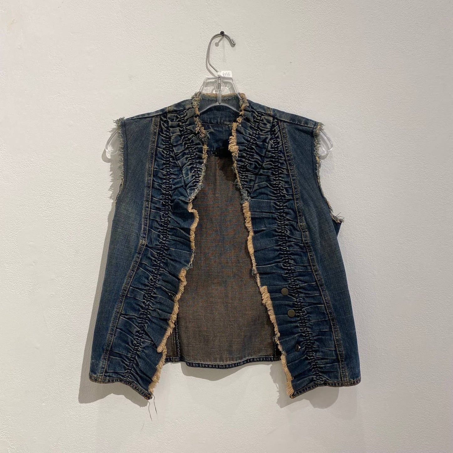 PLEIN SUD JEANS Vintage Denim Pleated Vest