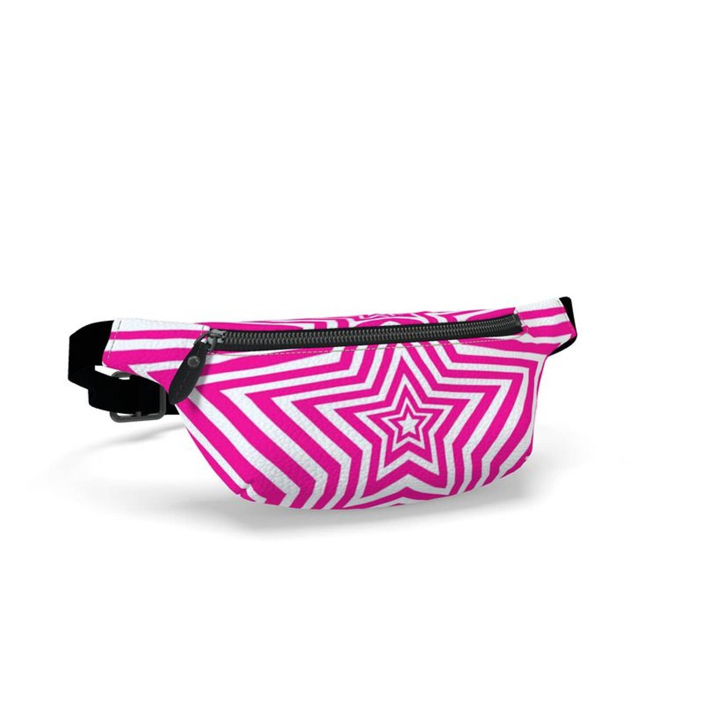 UNTITLED BOUTIQUE Pink and White Leather Star Fanny Pack - Limited Edition
