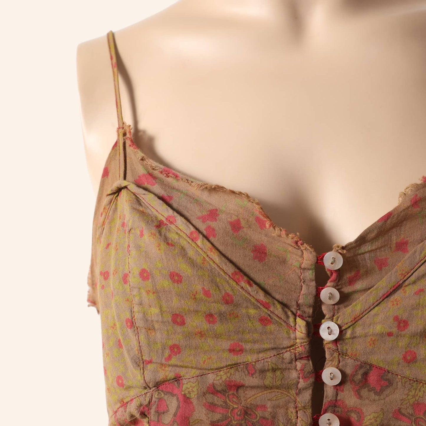 PLEIN SUD JEANS Vintage Brown and Red Floral Print Mini Skirt Set