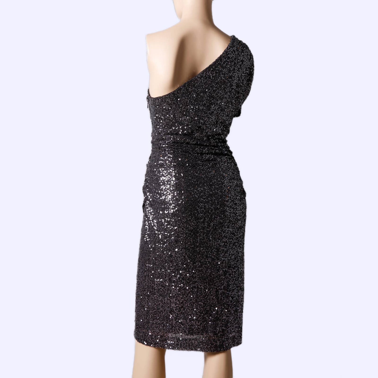 RALPH LAUREN Lavender Sequined One Shoulder Dress