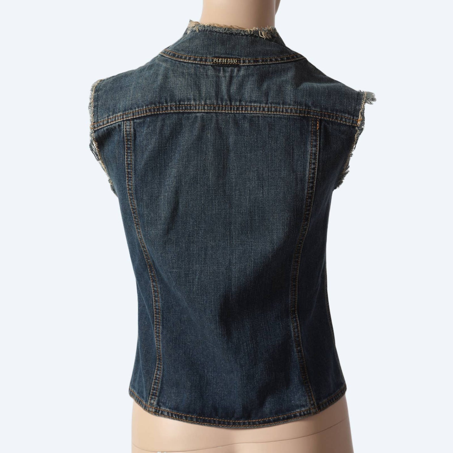 PLEIN SUD JEANS Vintage Denim Pleated Vest