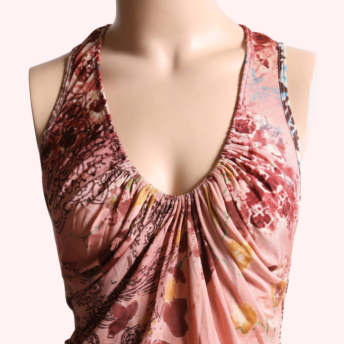 PLEIN SUD JEANS Vintage Silk Paisley Print Tank