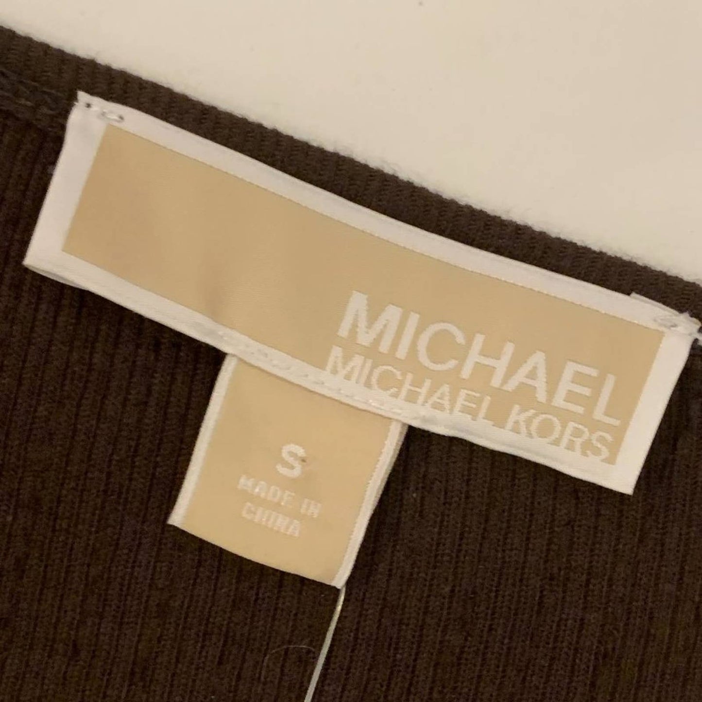MICHAEL KORS Bronze Sequin Long Sleeve Cotton Dress