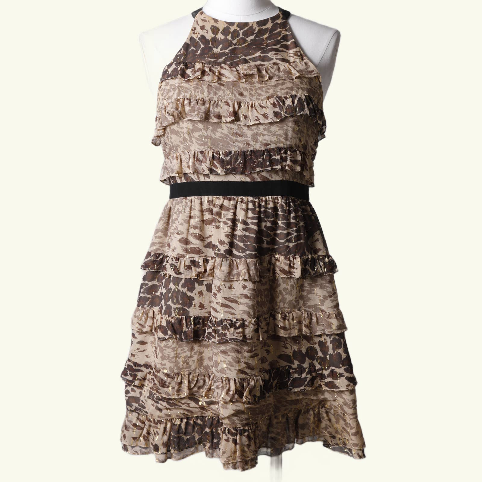 TIBI Animal Printed Ruffled Sleeveless Dress The Untitled Boutique TIBI Animal Printed Ruffled Sleeveless Dress The Untitled Boutique