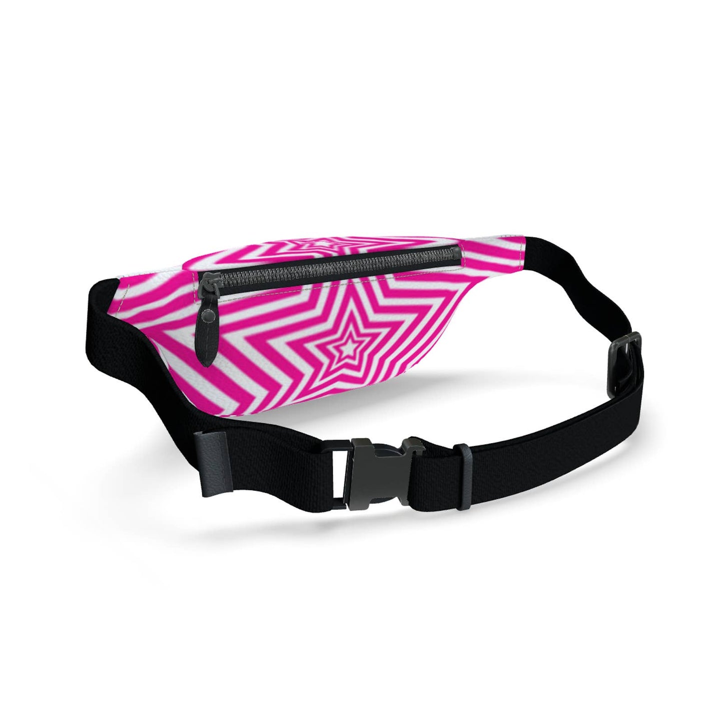 UNTITLED BOUTIQUE Pink and White Leather Star Fanny Pack - Limited Edition