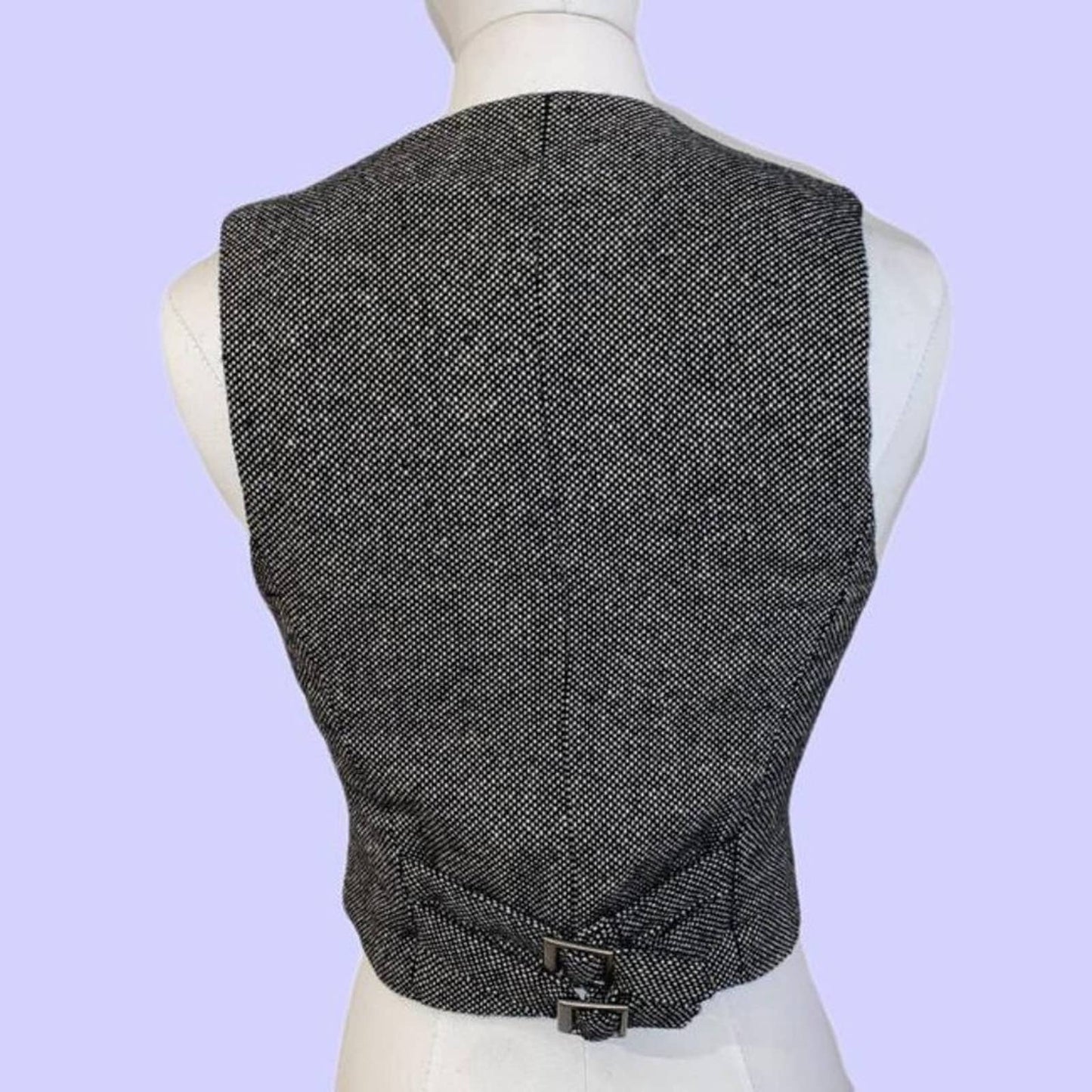 KATE MOSS for TOPSHOP Grey Sleeveless Button Up Wool Vest