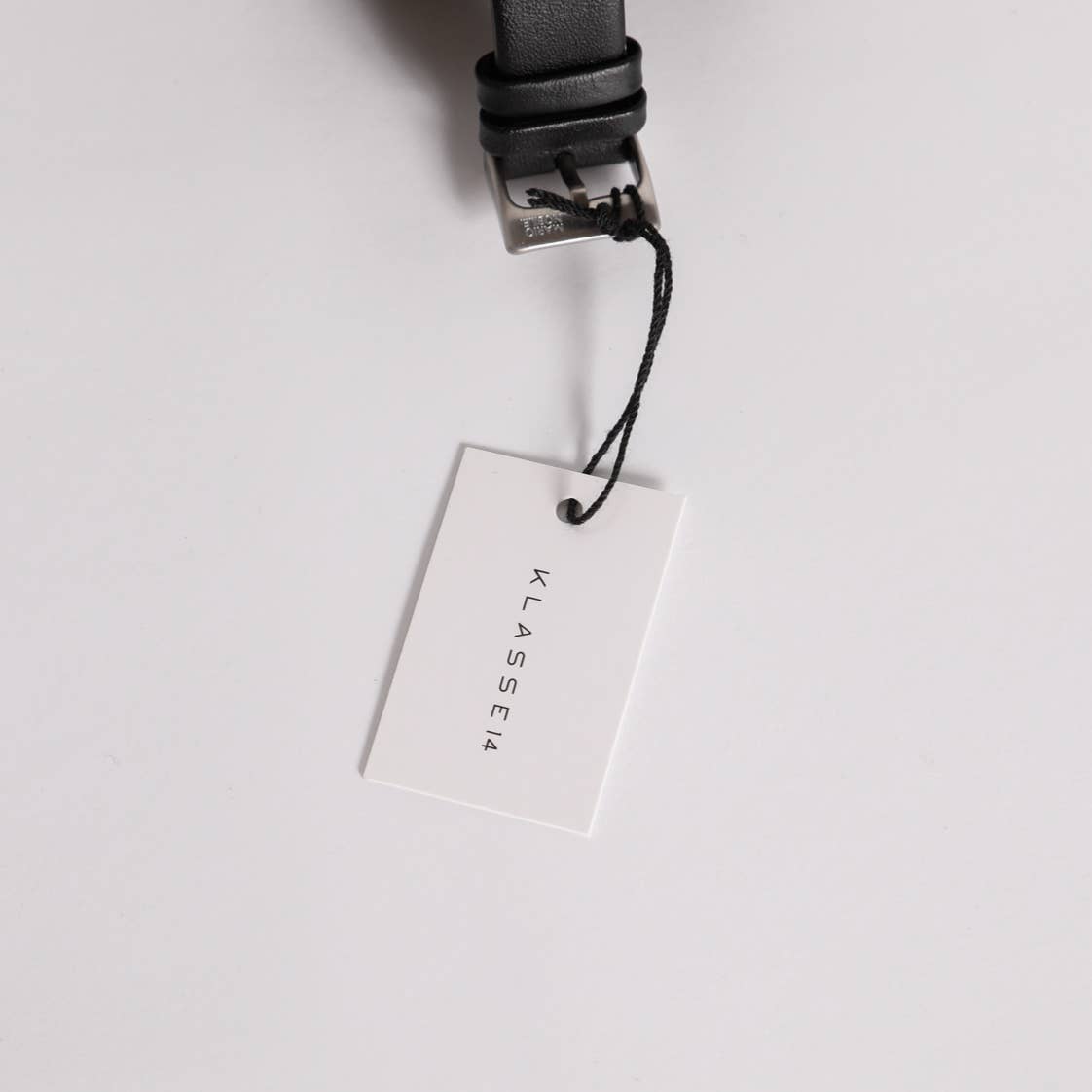 KLASSE 14 Stainless Steel Face with Black Leather Band Watch