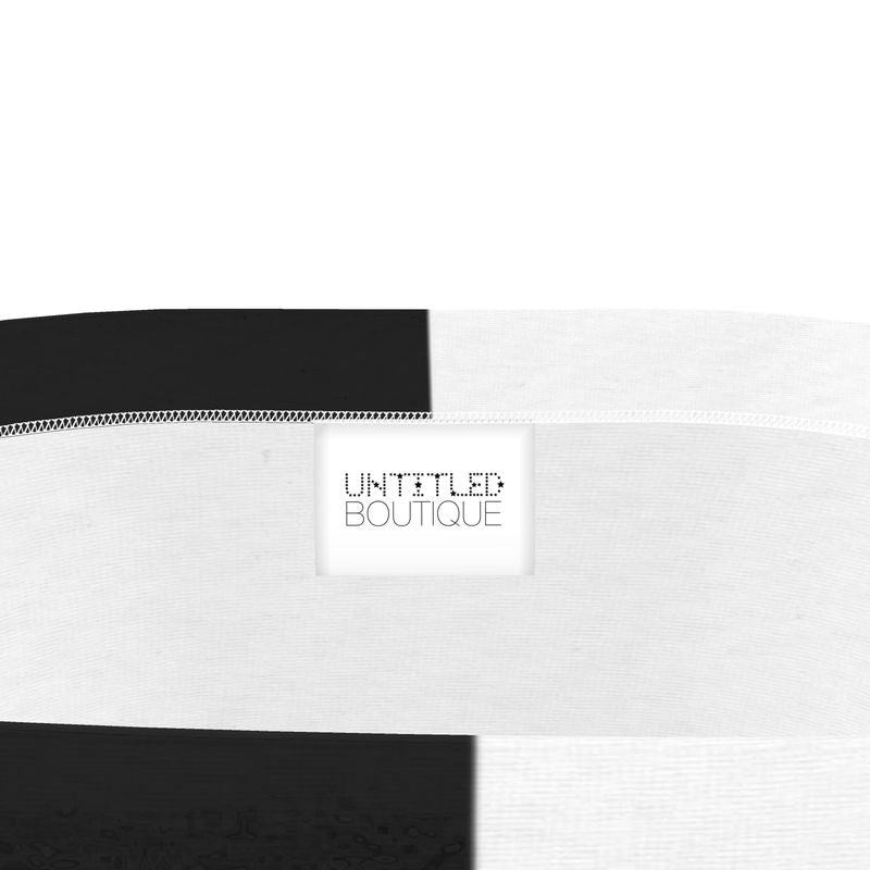 UNTITLED BOUTIQUE Black and White Yin-Yang Lycra Stars Strapless Swimsuit - Limited Edition
