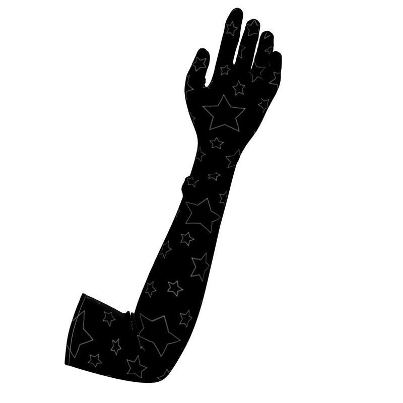 UNTITLED BOUTIQUE Black Velour Constellation Stars Long Gloves