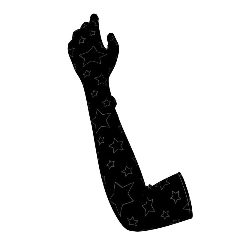 UNTITLED BOUTIQUE Black Velour Constellation Stars Long Gloves