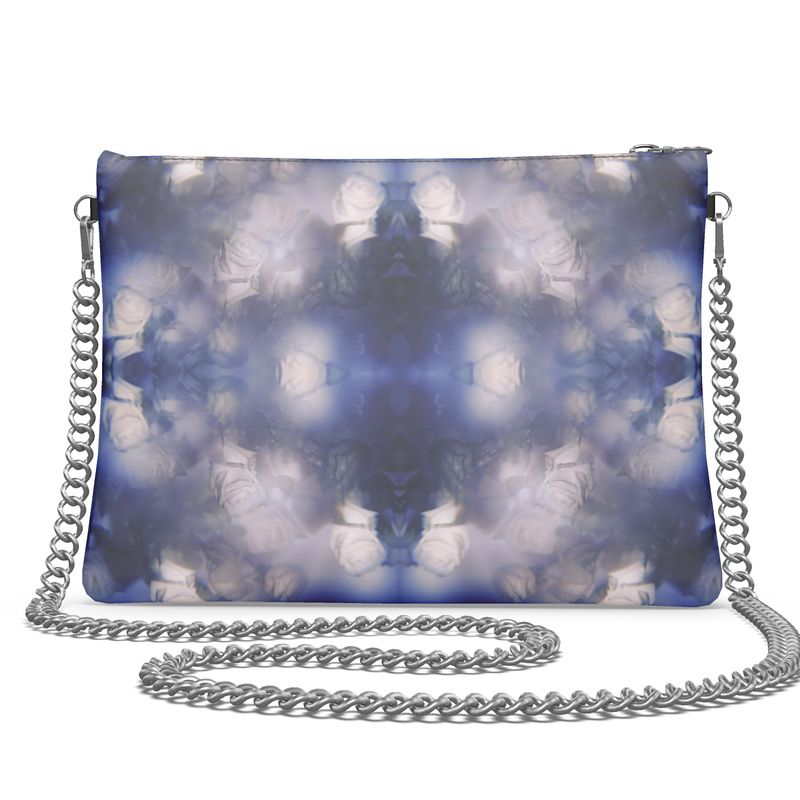 UNTITLED x Indira Cesarine "Les Roses Violettes" Kaleidoscopic Crossbody Bag with Silver Chain - Limited Edition